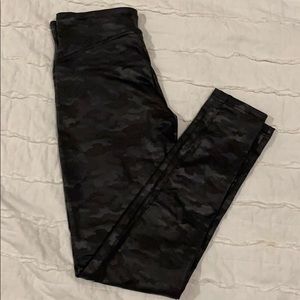 Leather camo leggings